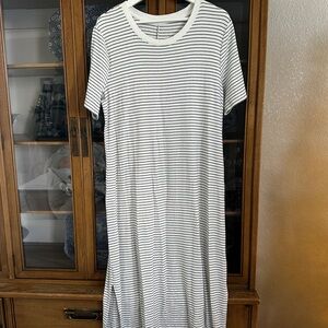 a new day Black and White Striped Midi Dress